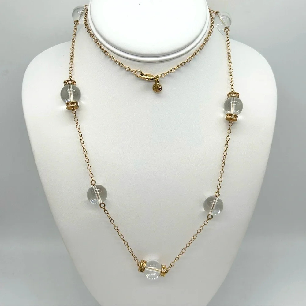 J. Crew Clear Beads and Rondelle Necklace